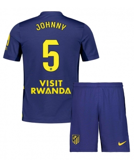 Billige Fotballdrakt Atletico Madrid Johnny Cardoso #5 Replika Bortedraktsett Barn 2025-26 Kortermet (med bukser)